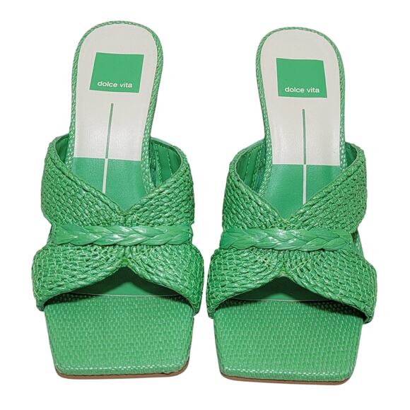 Dolce Vita Women Nitro Espadrille Slide Sandal Size US 6.5 Seaglass Green Raffia - Picture 4 of 6